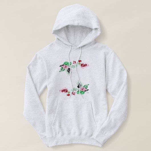 Grundierter Sweatshirt Wein mit Rose (Design vorne)