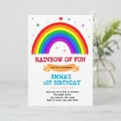 Grundiore Farbe Regenbogengeburt Einladung (Stehend Vorderseite)