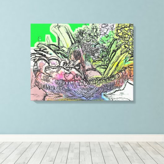 GRUNDLAGE DER GEMÜSE LEINWANDDRUCK (Insitu (Holzboden))