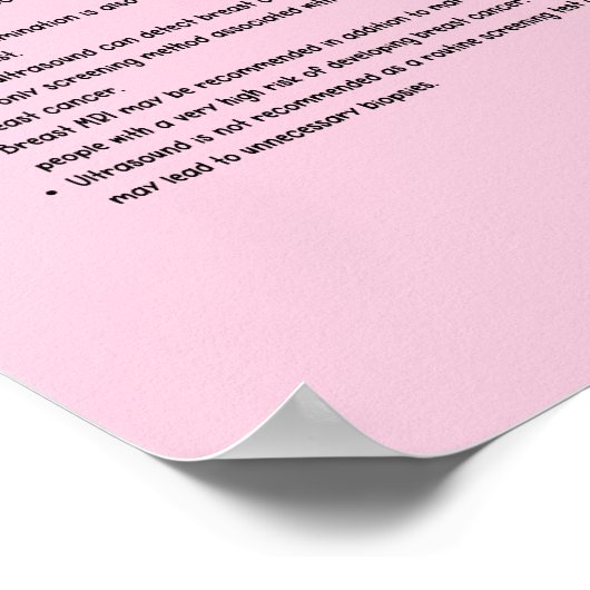 Grundlagen der Brustkrebsvorsorge Poster (Ecke)