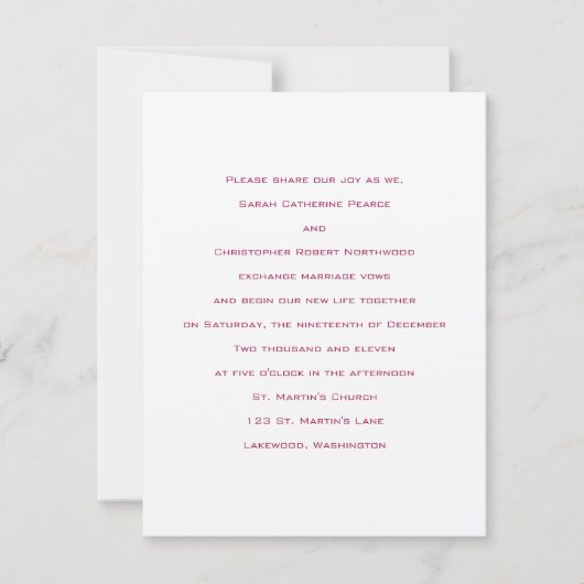 Grundlagen: Venezianisches Rot: Einladung (Vorderseite)