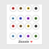 Grundleckere bunte Augenbrauen Aufkleber (Blatt)