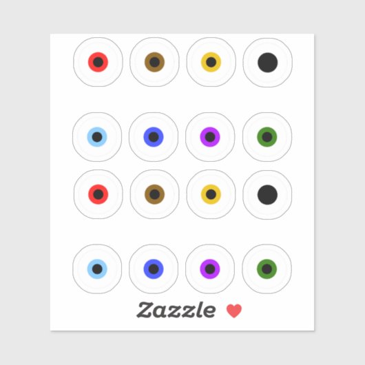 Grundleckere bunte Augenbrauen Aufkleber (Blatt)