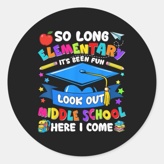 Grundlegend Es war Spaß, die Mittelschule auszusch Runder Aufkleber (Vorderseite)