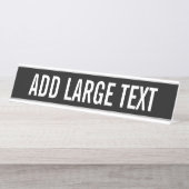 Grundlegend Schwarz-weiß mit Großnamen oder Text Schreibtischnamensplakette (Vorderseite )