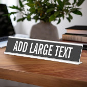 Grundlegend Schwarz-weiß mit Großnamen oder Text Schreibtischnamensplakette