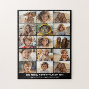 Grundlegende 15-Foto-Collage mit modernem Text Puzzle