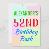 Grundlegende "52. Geburtstagsbash" Einladung zum G (Vorderseite)