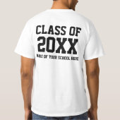 Grundlegende Abschluss-Klasse von 20XX Ihre Schule T-Shirt (Rückseite)