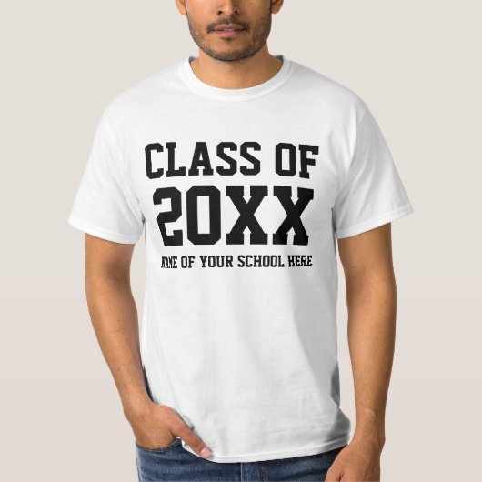 Grundlegende Abschluss-Klasse von 20XX Ihre Schule T-Shirt (Vorderseite)