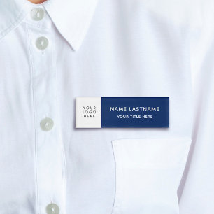 Grundlegende Add-LogosModern Navy Blue White Magne Namenschild