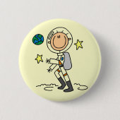 Grundlegende Astronauten-T-Shirts und Geschenke Button (Vorderseite)