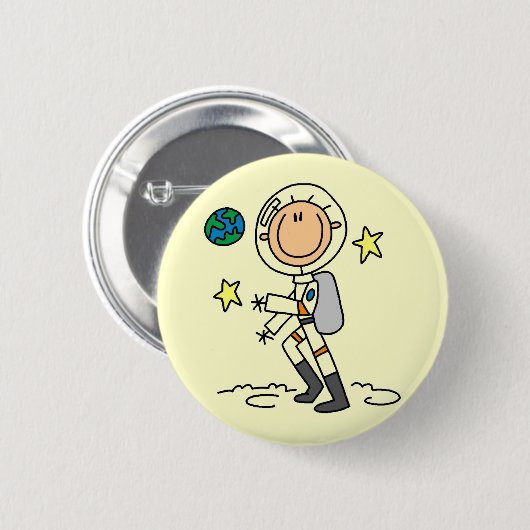 Grundlegende Astronauten-T-Shirts und Geschenke Button (Vorne & Hinten)