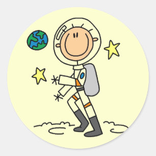 Grundlegende Astronauten T-Shirts und Geschenke Runder Aufkleber