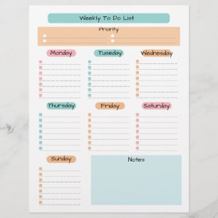 Grundlegende Aufgabenliste Bearbeitbarer Tear Away Briefbogen