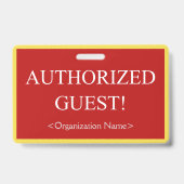 Grundlegende "AUTORISIERTE GÄSTE"! Abzeichen Ausweis (Rückseite)