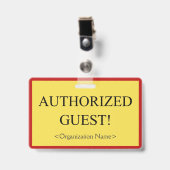 Grundlegende "AUTORISIERTE GÄSTE"! Abzeichen Ausweis (Vorderseite mit Clip)