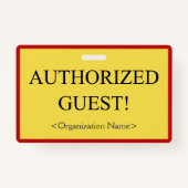 Grundlegende "AUTORISIERTE GÄSTE"! Abzeichen Ausweis (Vorderseite)