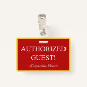 Grundlegende "AUTORISIERTE GÄSTE"! Abzeichen Ausweis (Rückseite mit Klammer)
