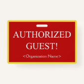 Grundlegende "AUTORISIERTE GÄSTE"! Abzeichen Ausweis (Rückseite)