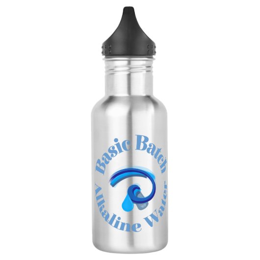 Grundlegende Batch-Alkali-Wasser-Grafik-Logo Edelstahlflasche (Links)