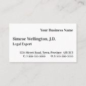 Grundlegende, Berufliche Anwaltskarte Visitenkarte (Vorderseite)