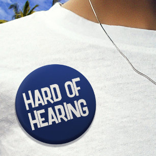 Grundlegende blaue lustige Schrift Harthörigkeit Button