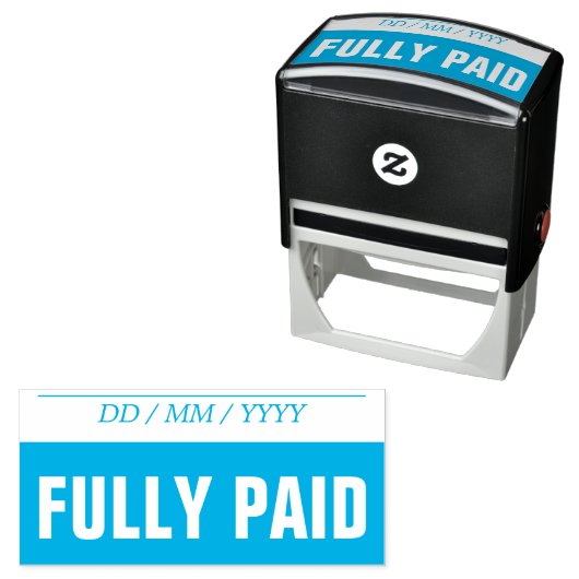 Grundlegende Briefmarke "VOLLSTÄNDIG BEZAHLT" Permastempel (Beispiel)