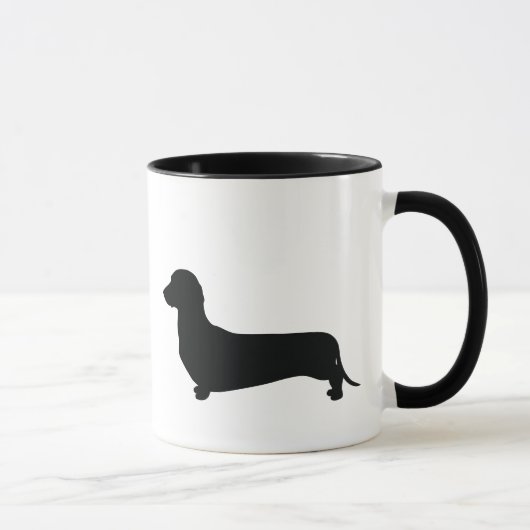 Grundlegende Dackel-Silhouette Tasse (Rechts)