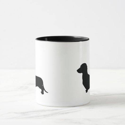 Grundlegende Dackel-Silhouette Tasse (Zentrum)