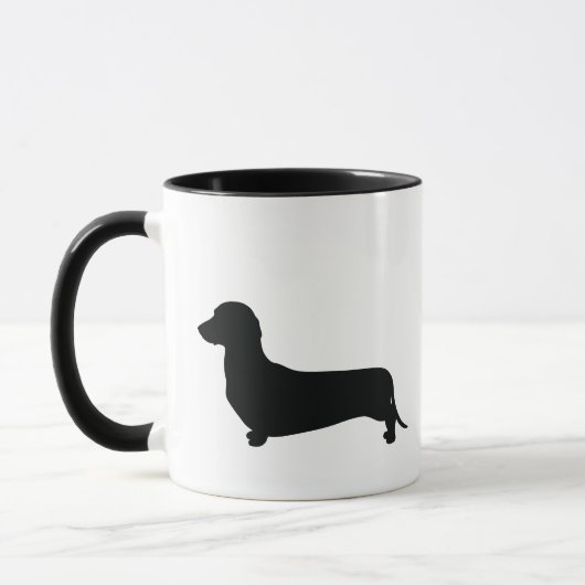 Grundlegende Dackel-Silhouette Tasse (Links)
