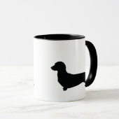 Grundlegende Dackel-Silhouette Tasse (VorderseiteRechts)
