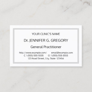 Grundlegende, einfache Fachkarte für Gesundheitswe Visitenkarte