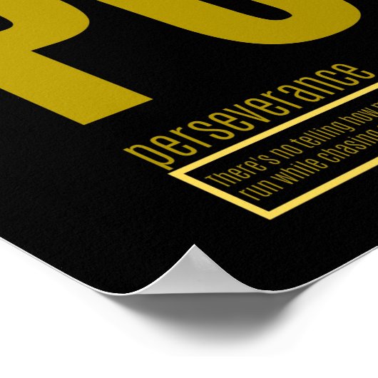 Grundlegende Erfolgsfaktoren | Beharrlichkeit Poster (Ecke)