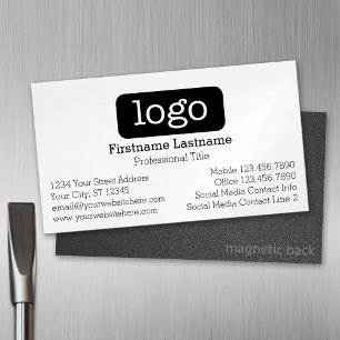 Grundlegende Firmendesign-Logos und Kontaktinforma Magnetische Visitenkarte