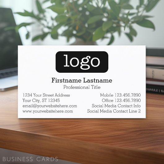 Grundlegende Firmendesign-Logos und Kontaktinforma Visitenkarte