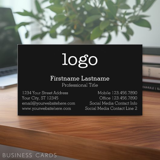 Grundlegende Firmendesign-Logos und Kontaktinforma Visitenkarte