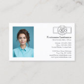 Grundlegende Führungskraft mit Logos und Fotos Visitenkarte (Vorderseite)