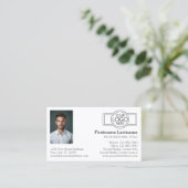 Grundlegende Führungskraft mit Logos und Fotos Visitenkarte (Stehend Vorderseite)
