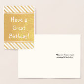 Grundlegende Goldfolie "Have a Great Birthday" Car Folienkarte (Anzeige)
