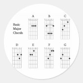 Grundlegende Grundakkorde Runder Aufkleber (Vorderseite)
