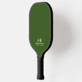 Grundlegende grüne Monogrammnamen + Initialen Pickleball Schläger (Links)