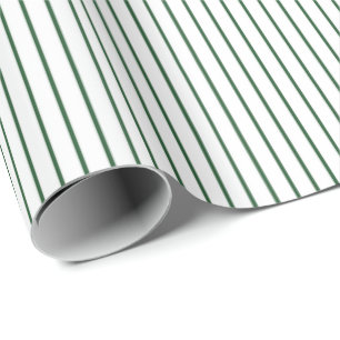 Grundlegende grüne Pinstripe Minimalistische Aller Geschenkpapier