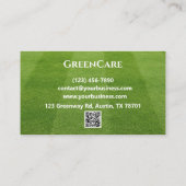 Grundlegende grüne Rasenpflege Visitenkarte (Rückseite)