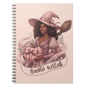 Grundlegende Hexe Black Girl Magic Rosa Kürbis Notizblock