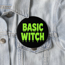 Grundlegende Hexe Lustiges Halloween Button