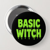 Grundlegende Hexe Lustiges Halloween Button (Vorne & Hinten)