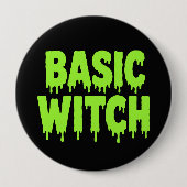 Grundlegende Hexe Lustiges Halloween Button (Vorderseite)