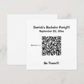 Grundlegende Junggesellenabschied-Einladung mit QR Einladung (Vorne/Hinten)