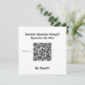 Grundlegende Junggesellenabschied-Einladung mit QR Einladung (Stehend Vorderseite)